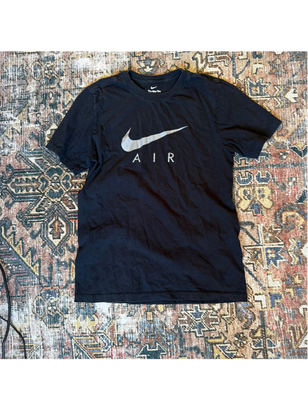 Men's Nike Air Short Sleeve Tee Black Silver Size S